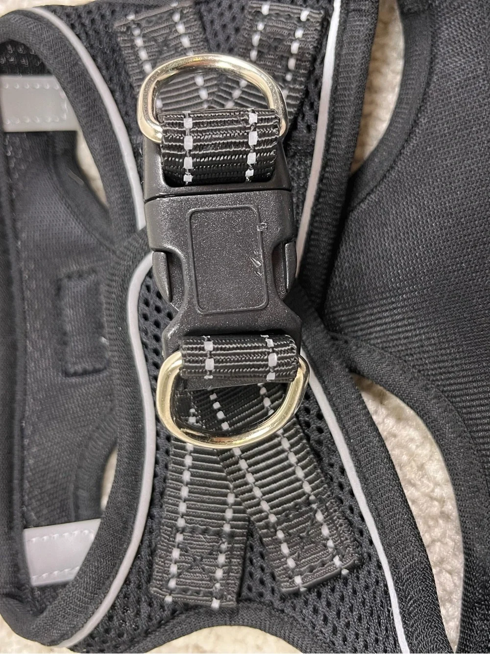 Boomiboo Black Mesh Dog Harness Size Small Chest 14” - 16” Reflective Strips